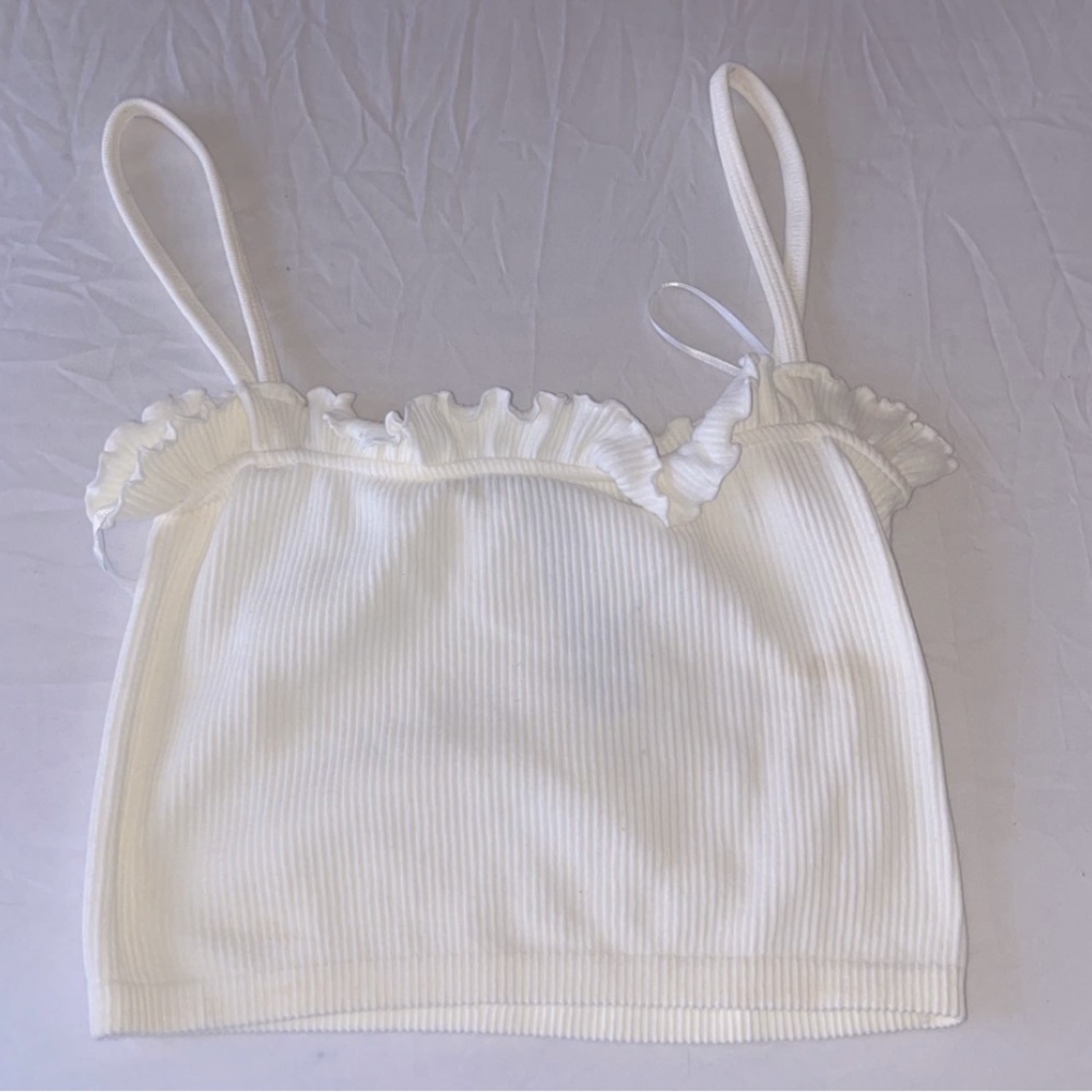 ZARA WHITE RUFFLE TANK